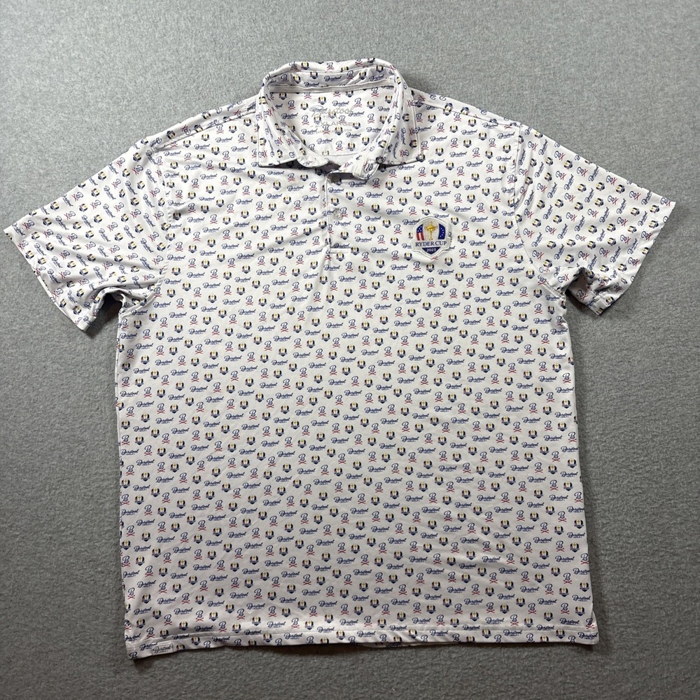 Barstool Golf Ryder Cup 2023 Men's 2XL Short Sleeve Logo Stretch Polo White
